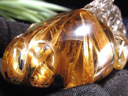 ヒキュウ 貔貅 タンブル ルチルクォーツ 御守り石