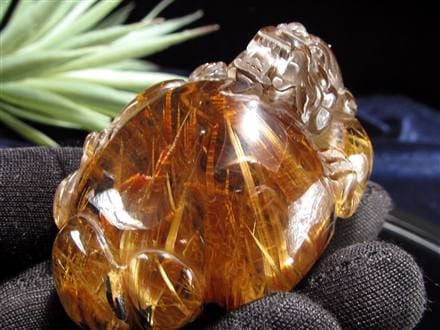 ヒキュウ 貔貅 タンブル ルチルクォーツ 御守り石