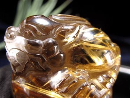 ヒキュウ 貔貅 タンブル ルチルクォーツ 御守り石