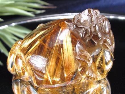 ヒキュウ 貔貅 タンブル ルチルクォーツ 御守り石