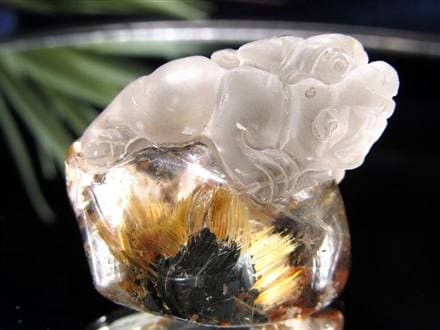 ヒキュウ 貔貅 タンブル ルチルクォーツ 御守り石