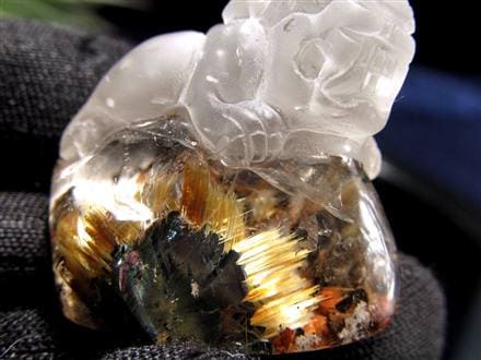 ヒキュウ 貔貅 タンブル ルチルクォーツ 御守り石