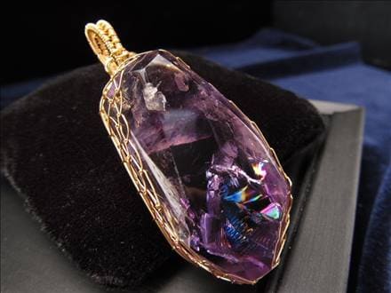 アイリスクォーツ ラベンダーアメジスト ランダムカット ペンダントトップ ブラジル産