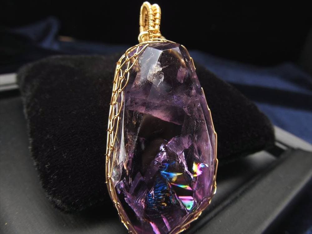 アイリスクォーツ ラベンダーアメジスト ランダムカット ペンダントトップ ブラジル産