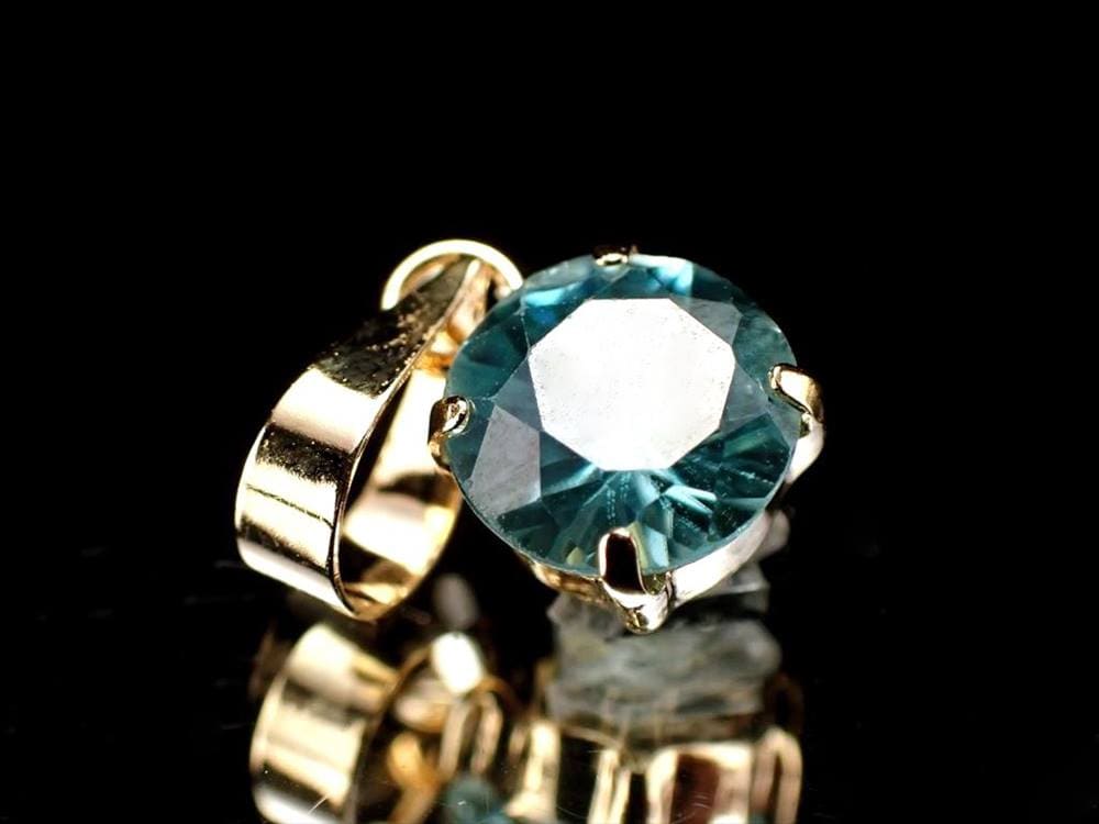 ジルコン 18K ブルージルコン ペンダントトップ 18金 コロンビア産