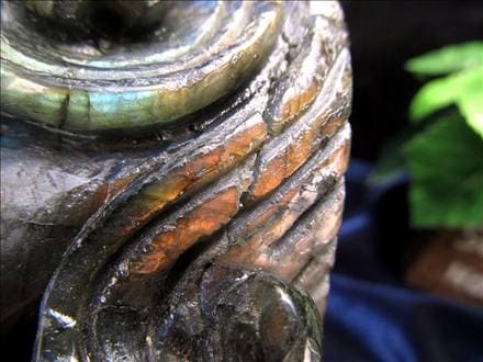 ラブラドライト イルカ 縁起物 彫刻置物 インテリア