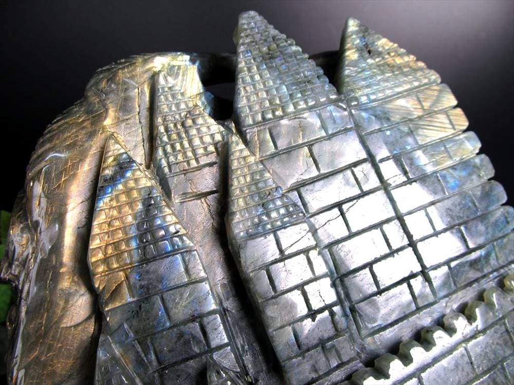 ラブラドライト 彫刻置物 龍 ドラゴン 辰