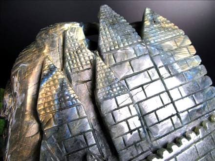 ラブラドライト 彫刻置物 龍 ドラゴン 辰