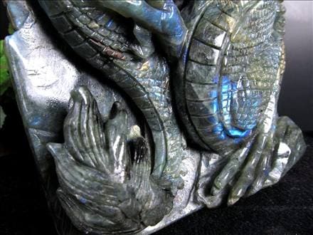 ラブラドライト 彫刻置物 龍 ドラゴン 辰