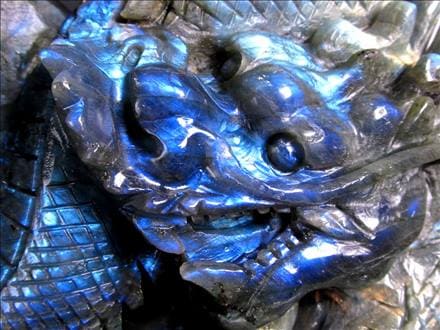 ラブラドライト 彫刻置物 龍 ドラゴン 辰