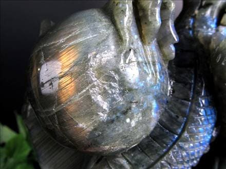 ラブラドライト 彫刻置物 龍 ドラゴン 辰