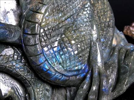 ラブラドライト 彫刻置物 龍 ドラゴン 辰