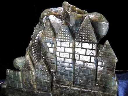 ラブラドライト 彫刻置物 龍 ドラゴン 辰