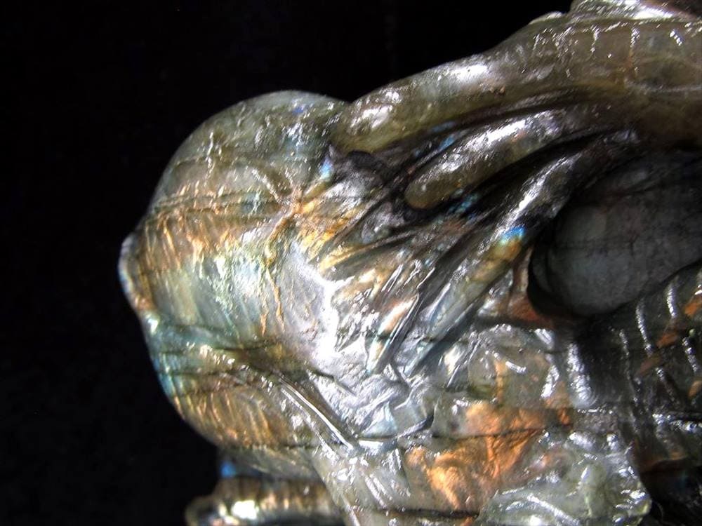 ラブラドライト 彫刻置物 龍 ドラゴン 辰