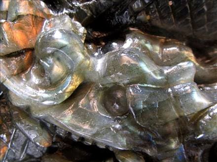 ラブラドライト 彫刻置物 龍 ドラゴン 辰