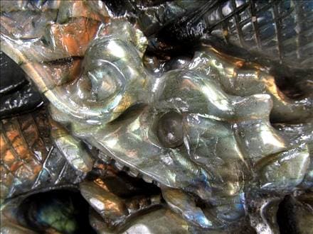 ラブラドライト 彫刻置物 龍 ドラゴン 辰