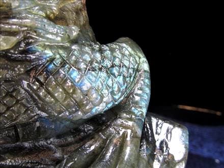 ラブラドライト 彫刻置物 龍 ドラゴン 辰