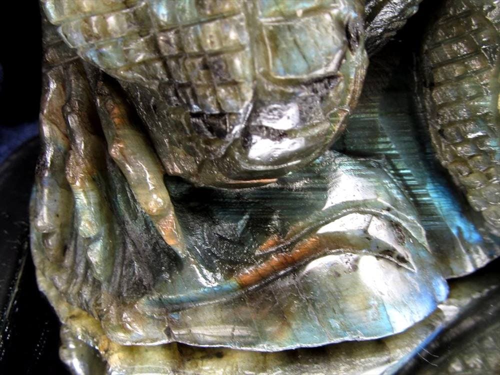 ラブラドライト 彫刻置物 龍 ドラゴン 辰