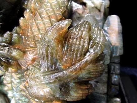 ラブラドライト 彫刻置物 龍 ドラゴン 辰