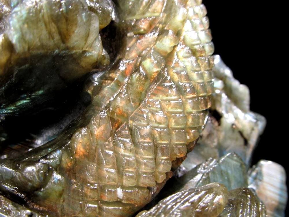 ラブラドライト 彫刻置物 龍 ドラゴン 辰