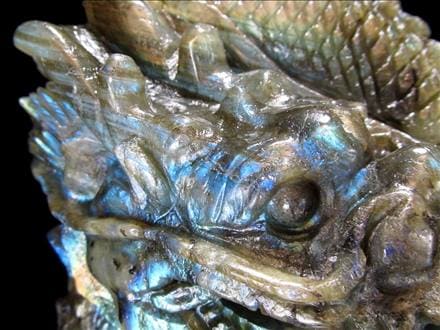ラブラドライト 彫刻置物 龍 ドラゴン 辰