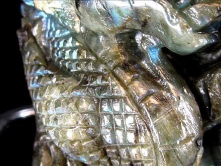 ラブラドライト 彫刻置物 龍 ドラゴン 辰