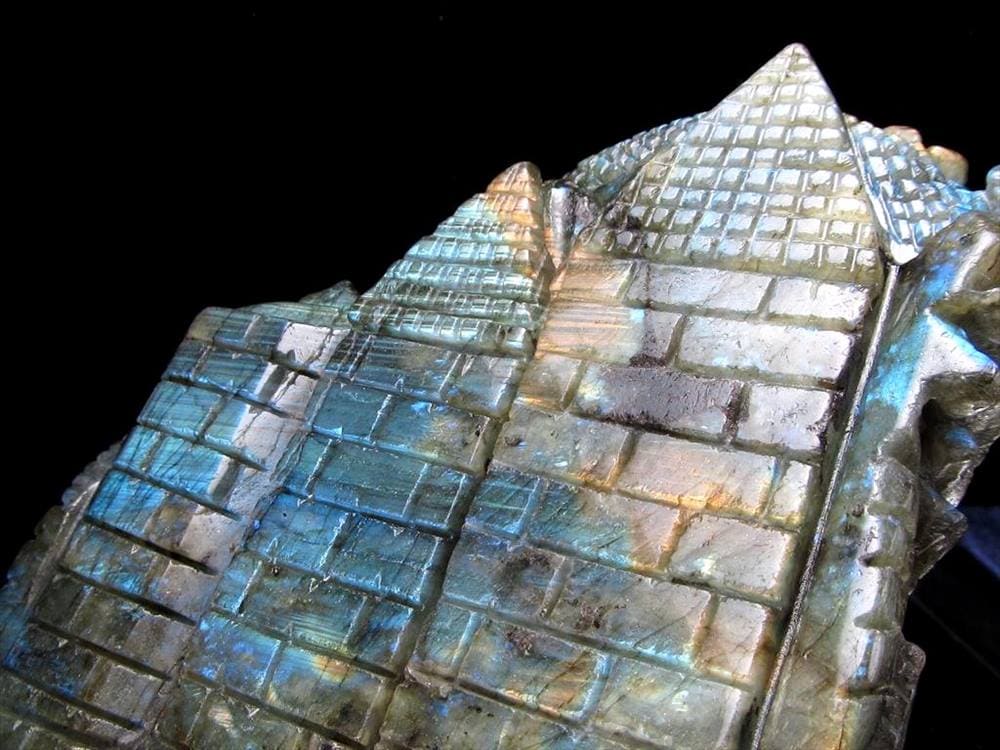 ラブラドライト 彫刻置物 龍 ドラゴン 辰