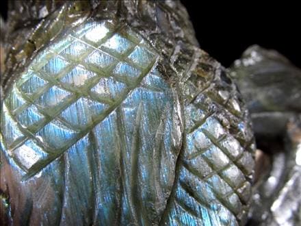 ラブラドライト 彫刻置物 ふくろう 梟 フクロウ