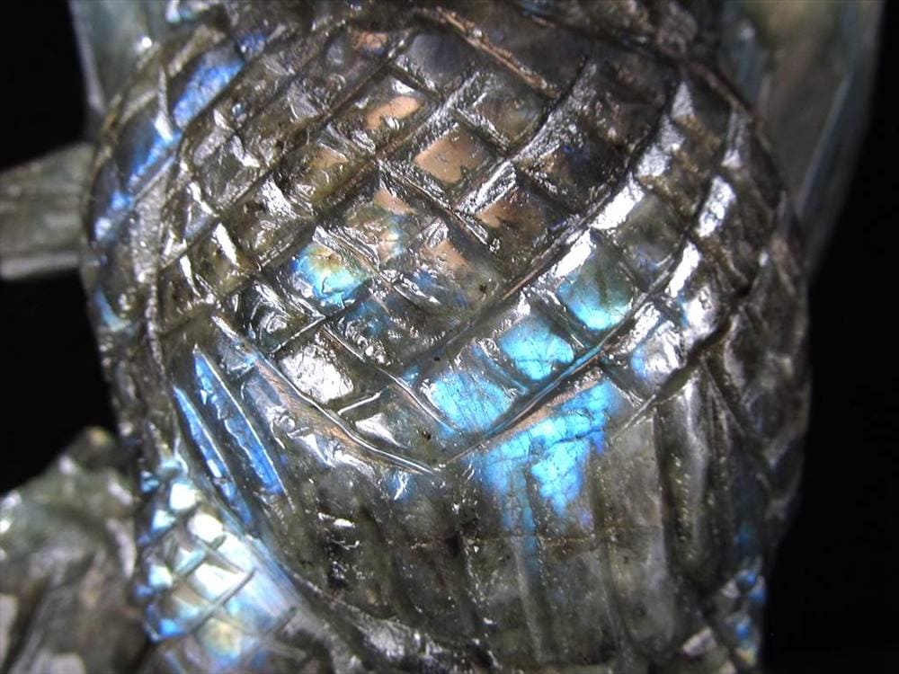 ラブラドライト 彫刻置物 ふくろう 梟 フクロウ