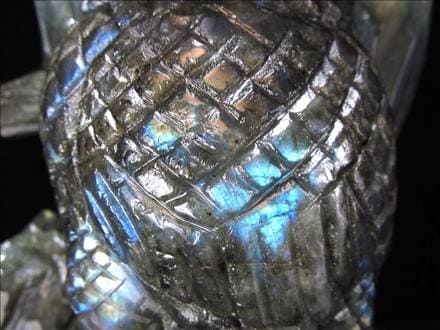 ラブラドライト 彫刻置物 ふくろう 梟 フクロウ