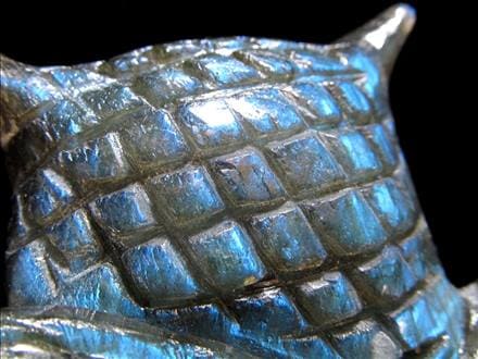 ラブラドライト 彫刻置物 ふくろう 梟 フクロウ