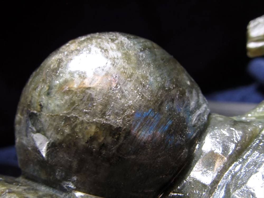 ラブラドライト 彫刻置物 ふくろう 梟 フクロウ