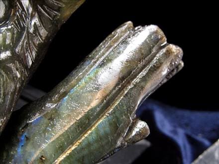 ラブラドライト 彫刻置物 ふくろう 梟 フクロウ