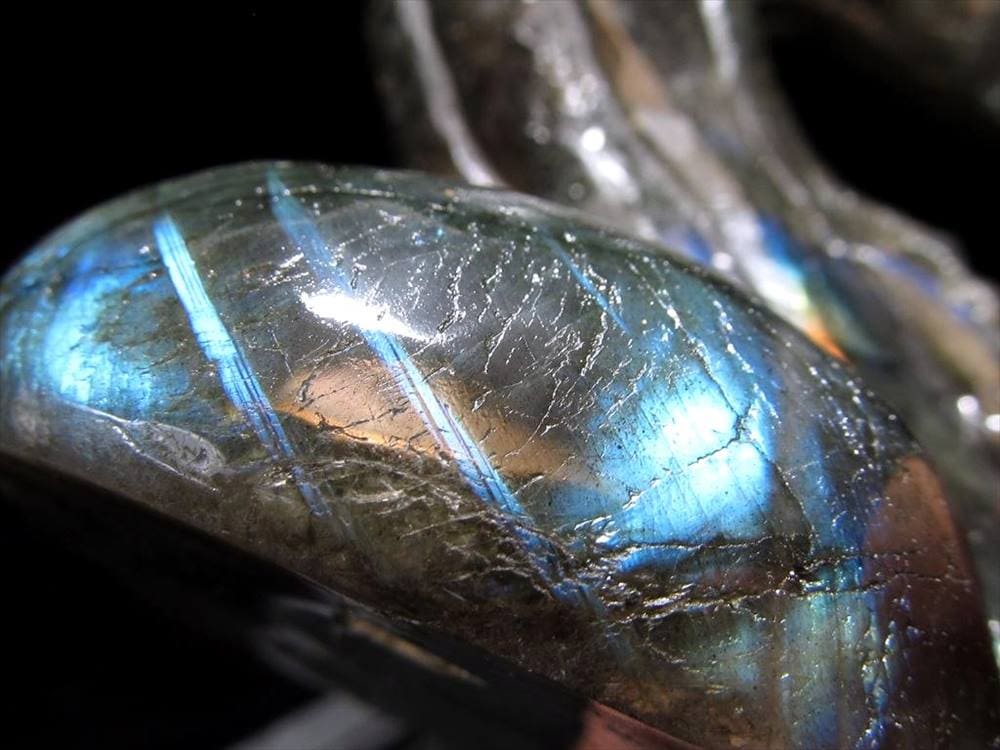 ラブラドライト 彫刻置物 ふくろう 梟 フクロウ