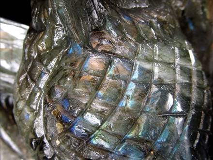 ラブラドライト 彫刻置物 ふくろう 梟 フクロウ