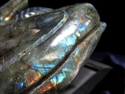 ラブラドライト 彫刻置物 ふくろう 梟 フクロウ