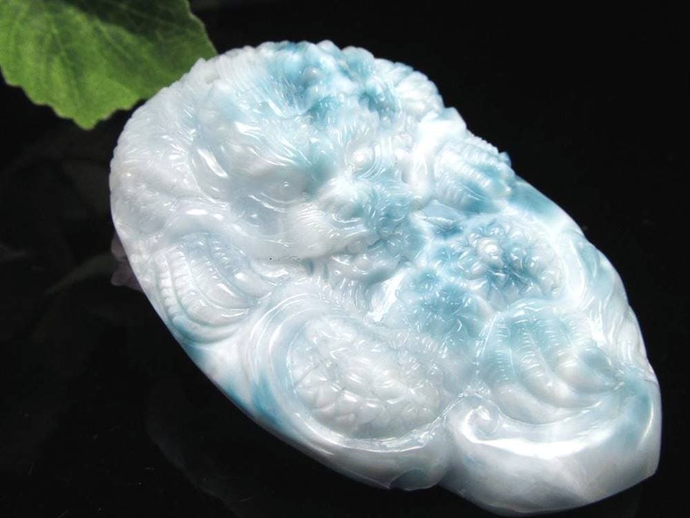 ラリマー ブルーペクトライト 龍神 彫刻 タンブル