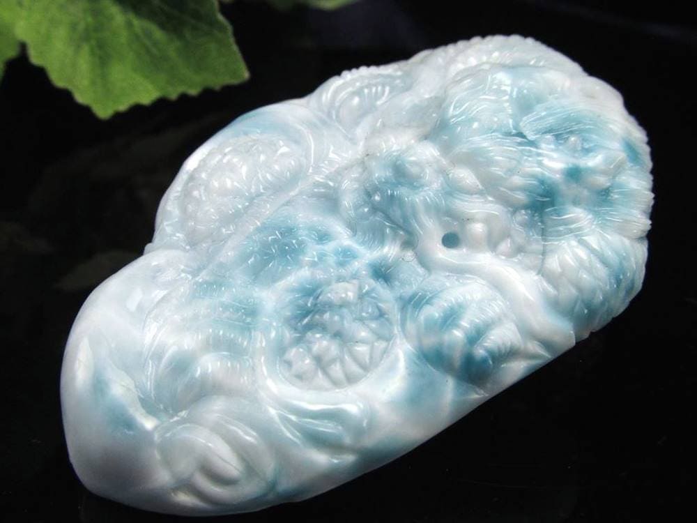 ラリマー ブルーペクトライト 龍神 彫刻 タンブル