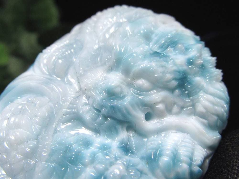 ラリマー ブルーペクトライト 龍神 彫刻 タンブル