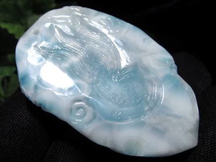 ラリマー ブルーペクトライト 龍神 彫刻 タンブル