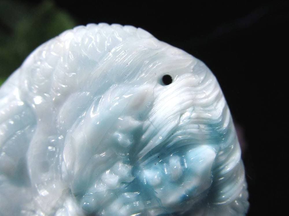 ラリマー ブルーペクトライト 龍神 彫刻 タンブル