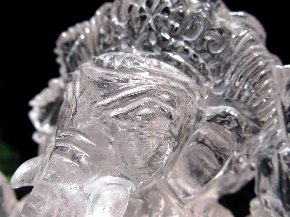 ガネーシャ 夢を叶える象 マニカラン水晶 ヒマラヤ水晶 天然石ガネーシャ