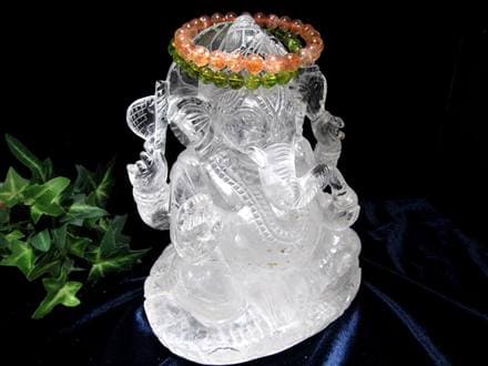 ガネーシャ 夢を叶える象 マニカラン水晶 ヒマラヤ水晶 天然石ガネーシャ