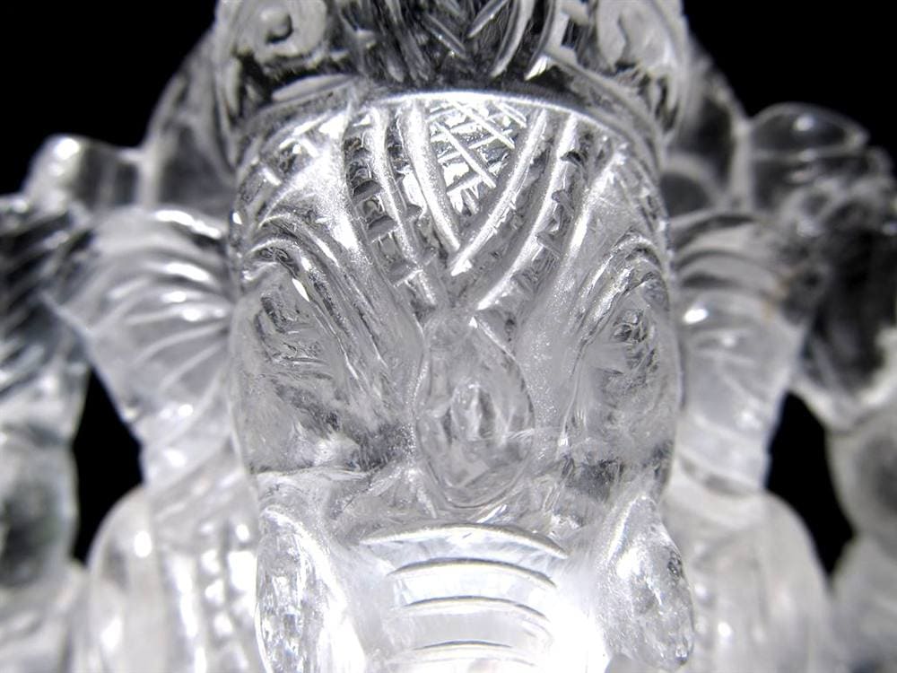 ガネーシャ 夢を叶える象 マニカラン水晶 ヒマラヤ水晶 天然石ガネーシャ