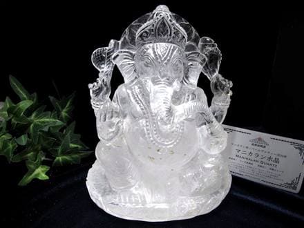 ガネーシャ 夢を叶える象 マニカラン水晶 ヒマラヤ水晶 天然石ガネーシャ