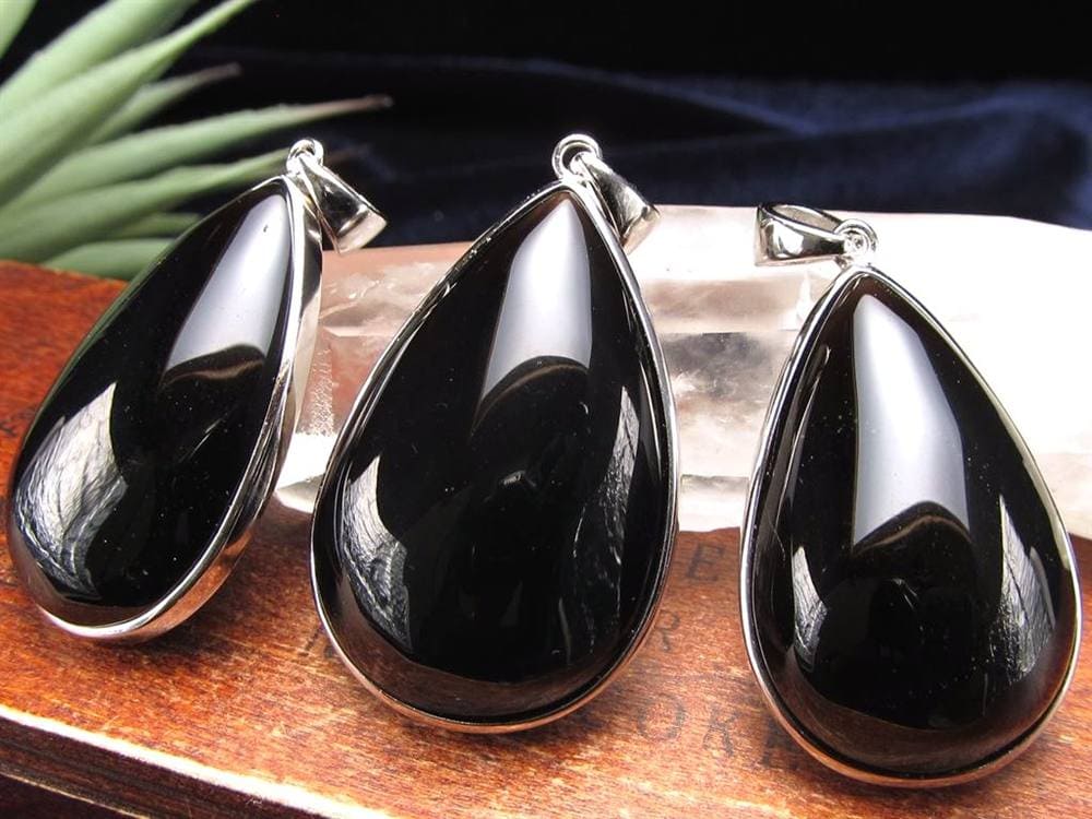 モリオン 黒水晶 チベット ペンダントトップ ネックレス