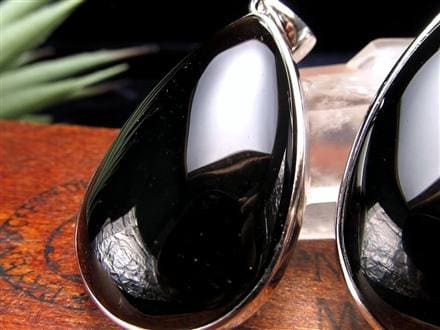 モリオン 黒水晶 チベット ペンダントトップ ネックレス