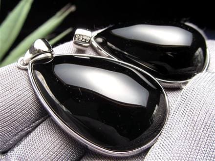 モリオン 黒水晶 チベット ペンダントトップ ネックレス