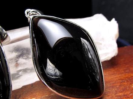 モリオン 黒水晶 チベット ペンダントトップ ネックレス