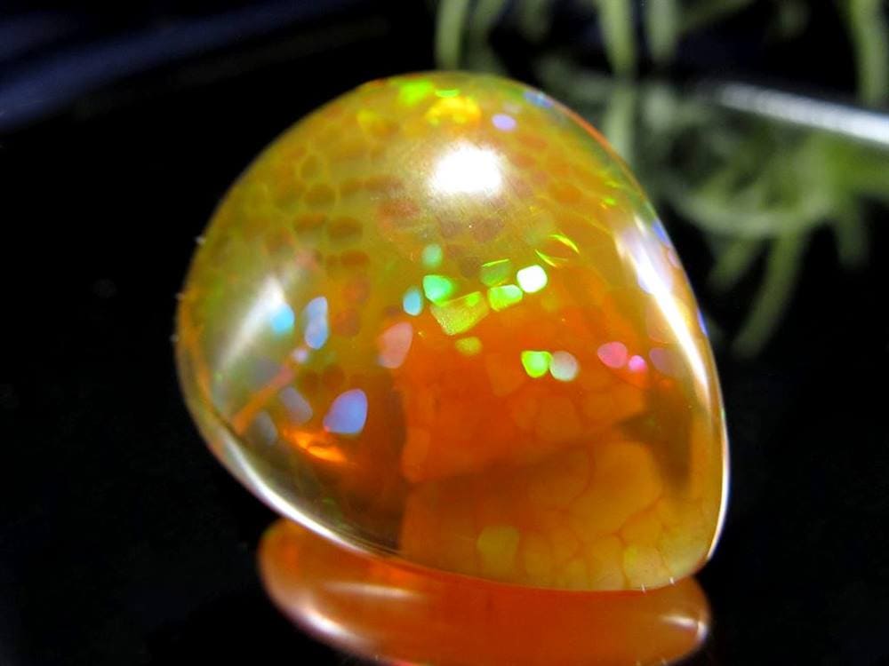 オパール 蛋白石 カボション ハーレクイン 遊色